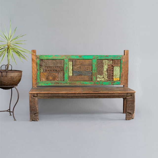 Carved Panel Bench