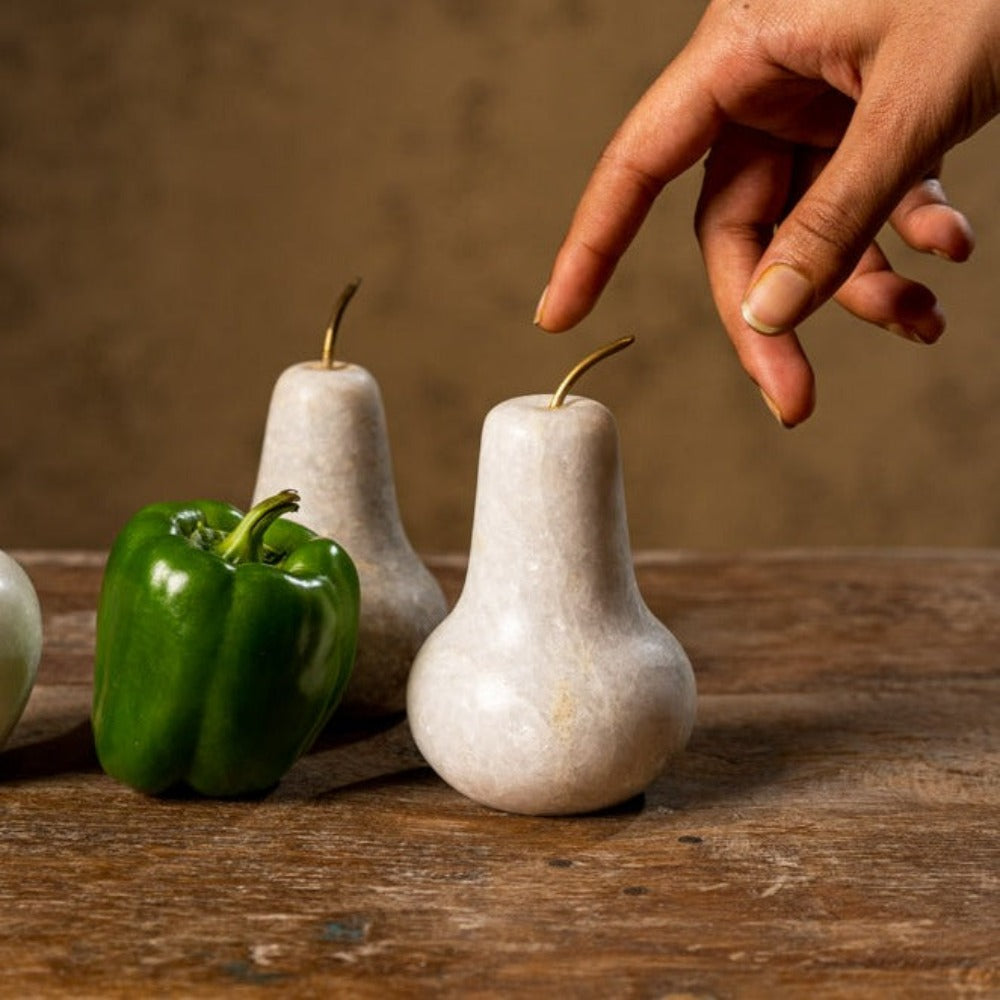 Marble Pear Decor - Peacock Life by Shabnam Gupta