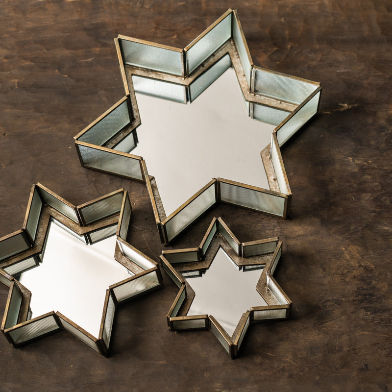 Star Tray With Mirror Base - Peacock Life by Shabnam Gupta