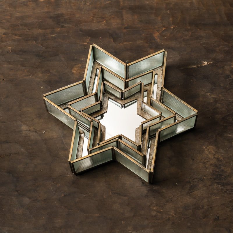 Star Tray With Mirror Base - Peacock Life by Shabnam Gupta