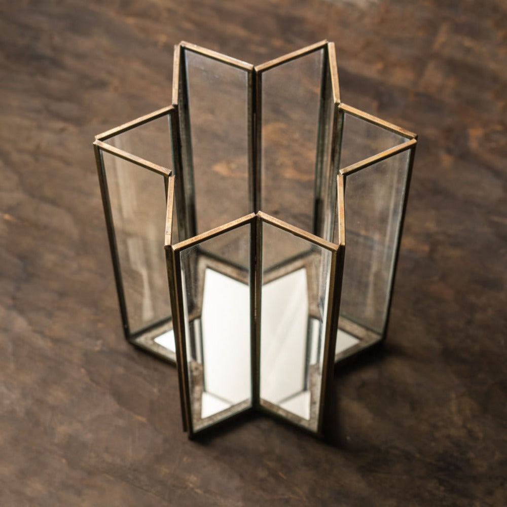 Star Candle Holder With Mirror Base - Peacock Life by Shabnam Gupta