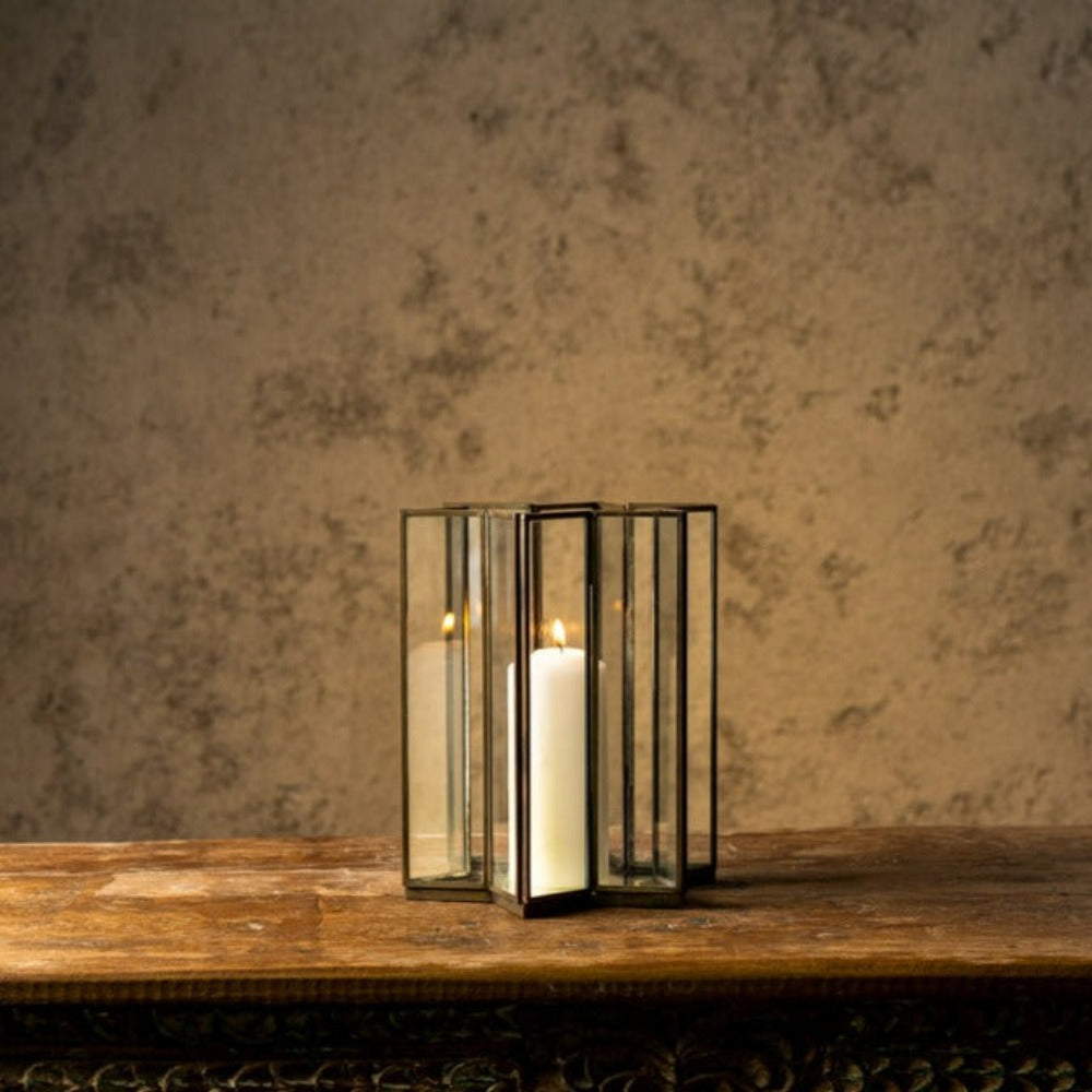 Star Candle Holder With Mirror Base - Peacock Life by Shabnam Gupta