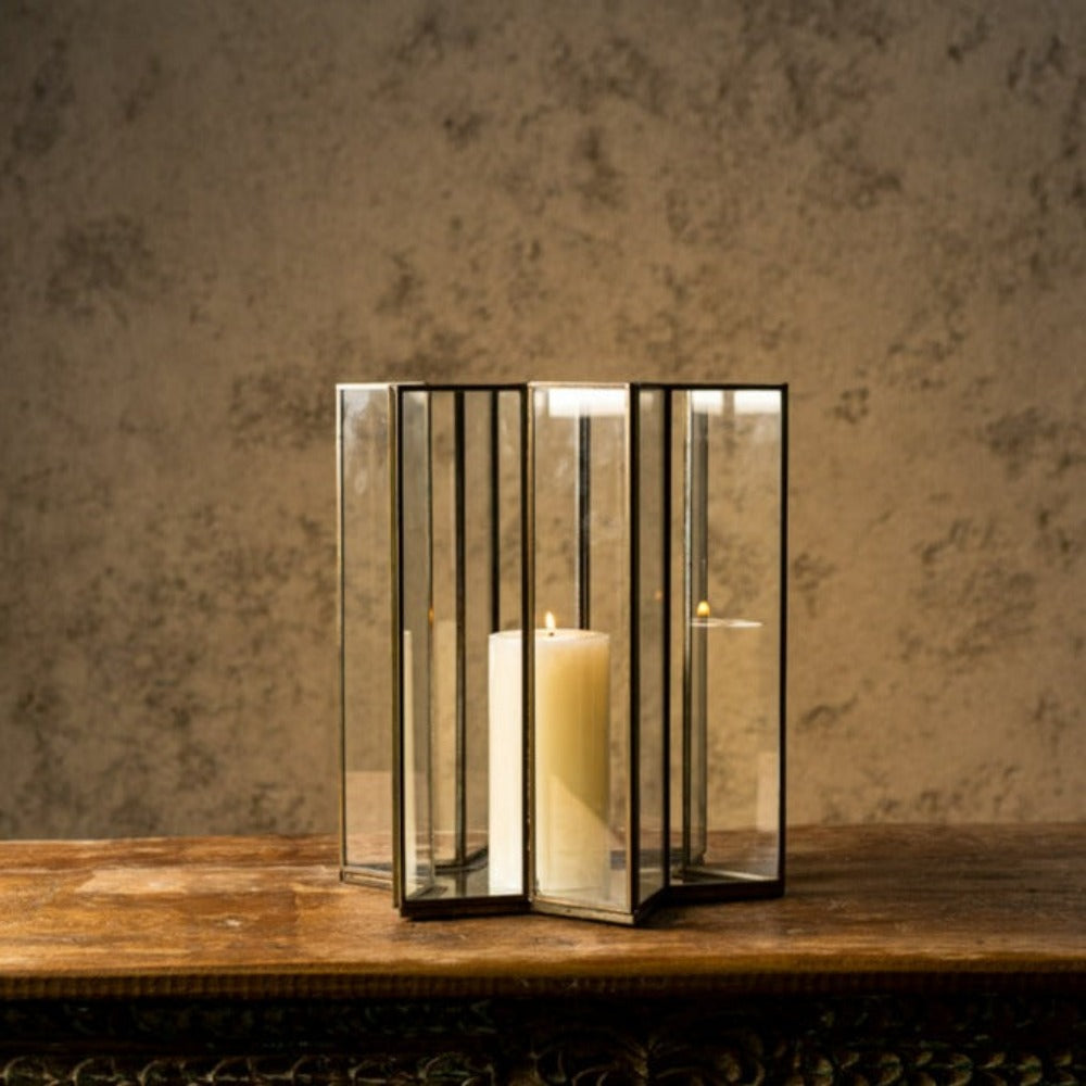 Star Candle Holder With Mirror Base - Peacock Life by Shabnam Gupta